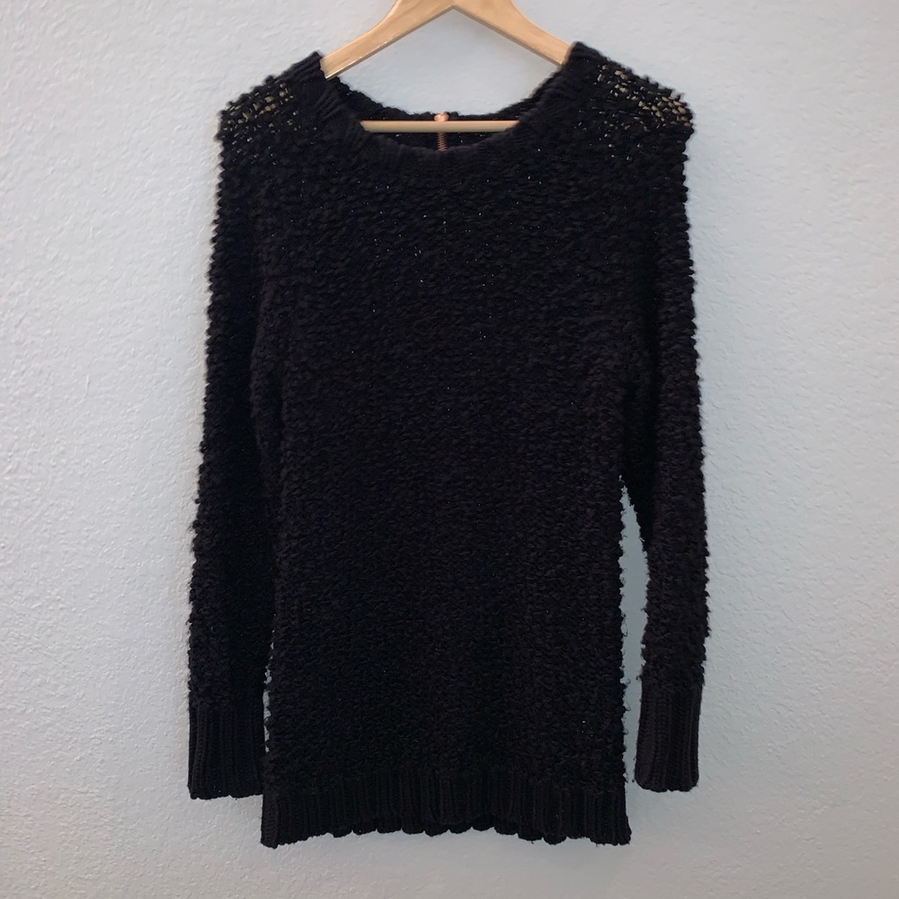 Topshop Size 4 Black Sweater Tunic Dress